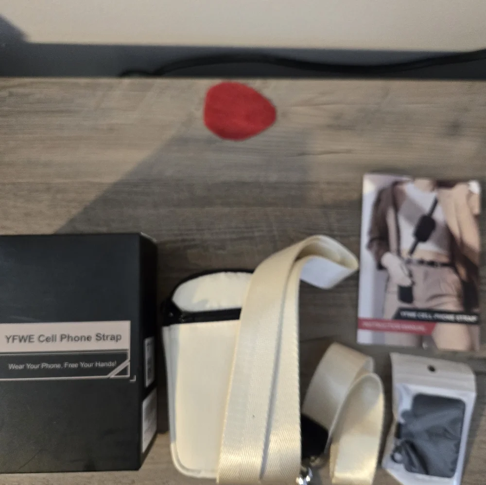YFWE Cream Cell Phone Strap Crossbody Pouch